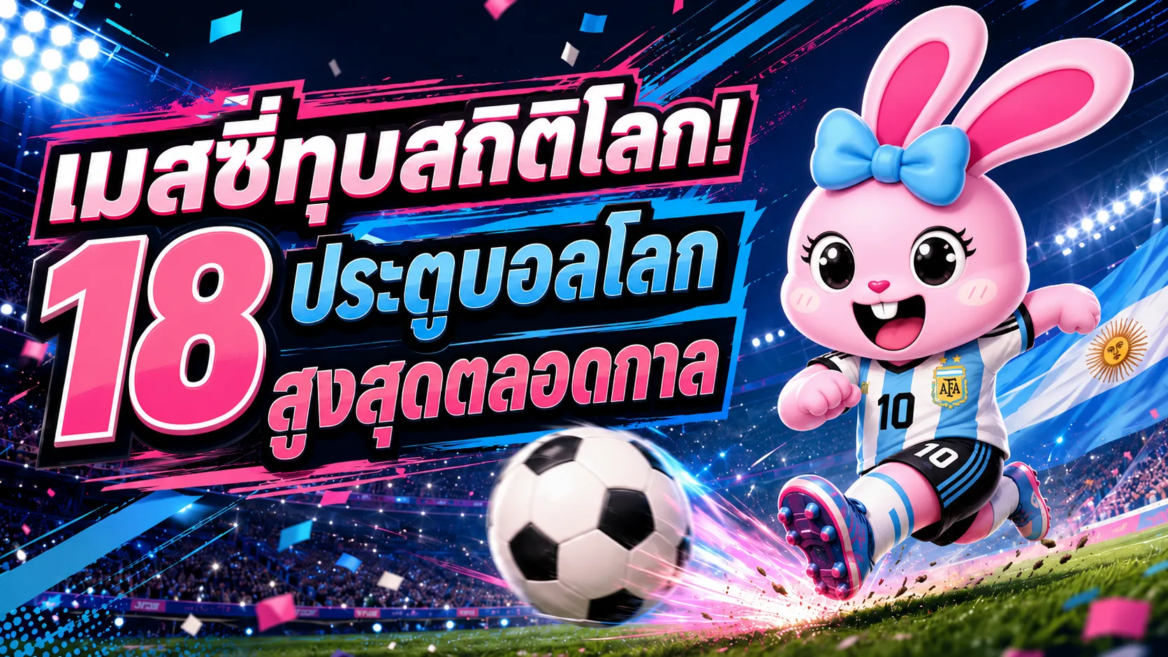 เมสซี่ทำลายสถิติโลก! 18 ประตูฟุตบอลโลก ยิงสูงสุดตลอดกาล