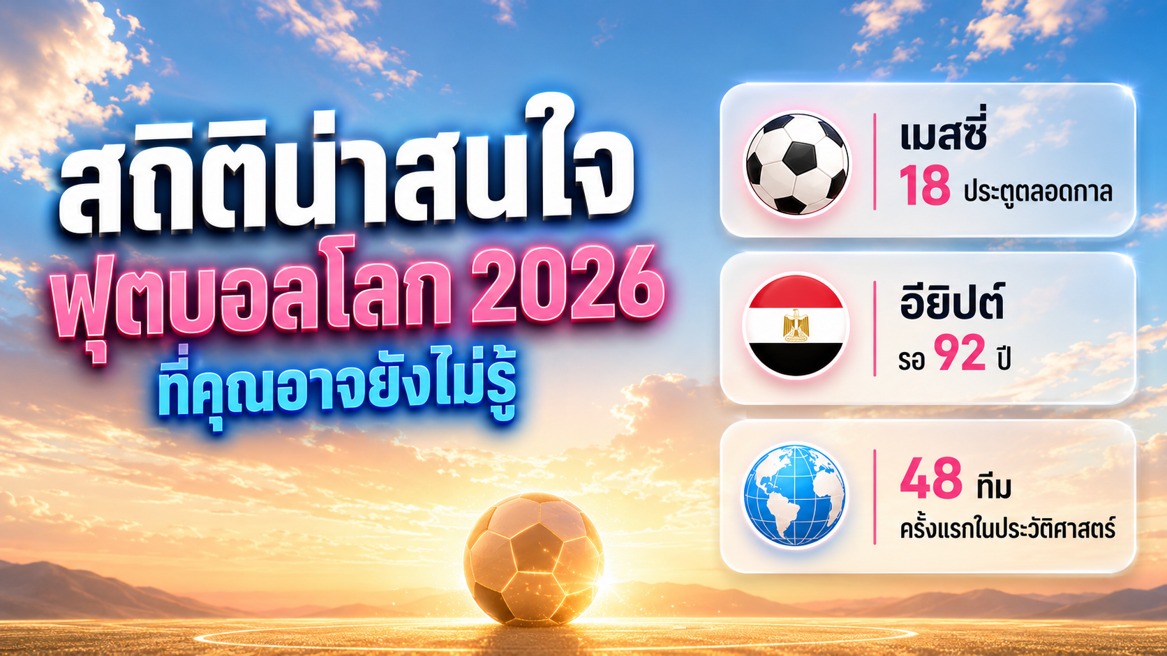 สถิติน่าสนใจฟุตบอลโลก 2026 ที่คุณอาจยังไม่รู้