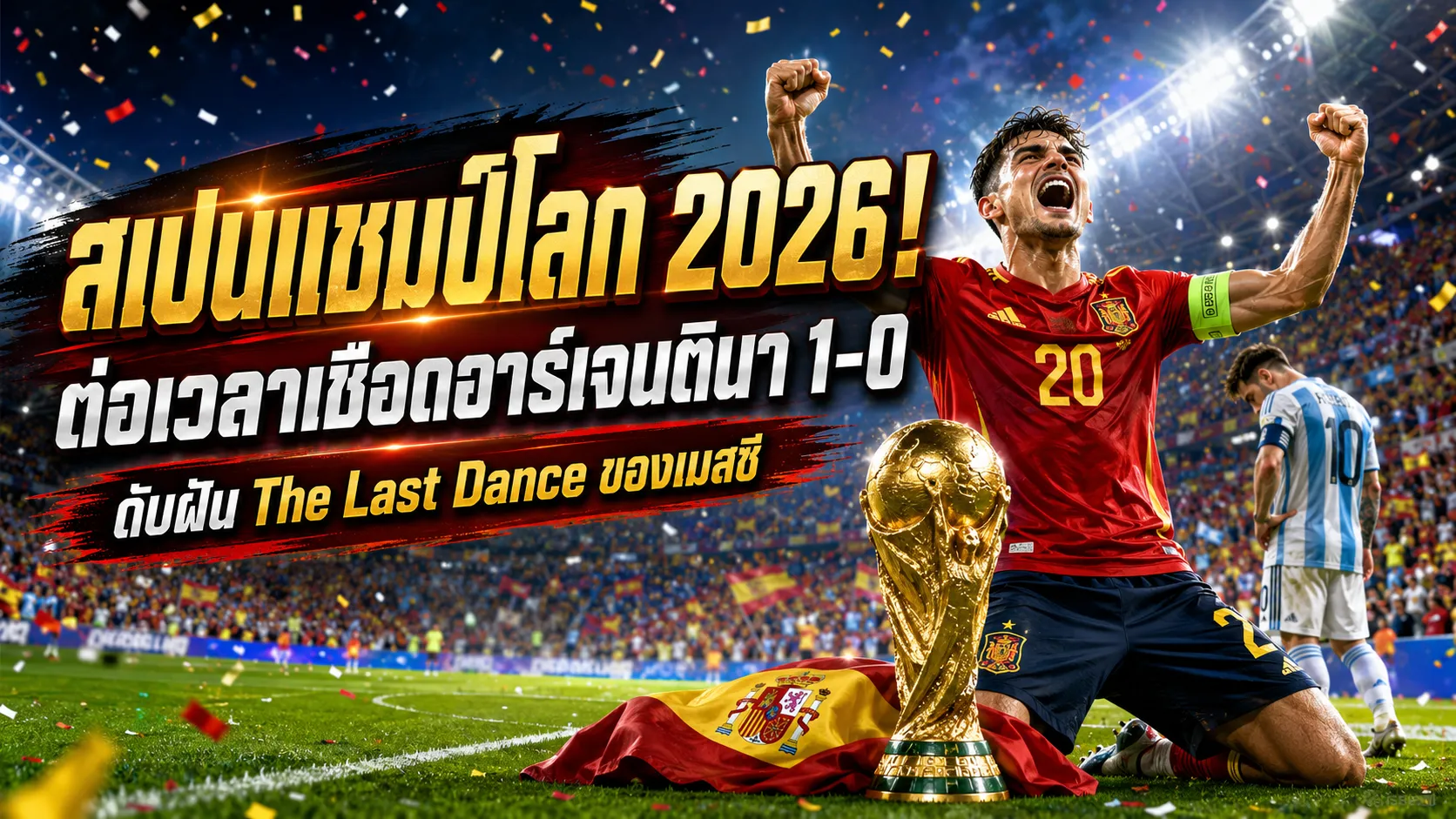 สเปนแชมป์โลก 2026 เฉือนอาร์เจนตินา 1-0 สรุปนัดชิง