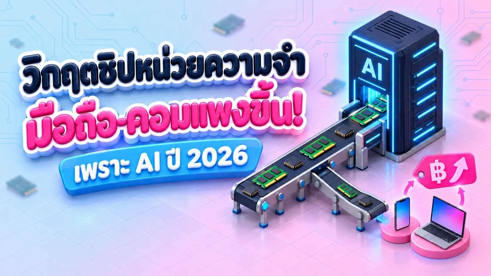 วิกฤตชิปหน่วยความจำ ทำไมมือถือกับคอมแพงขึ้นในปี 2026